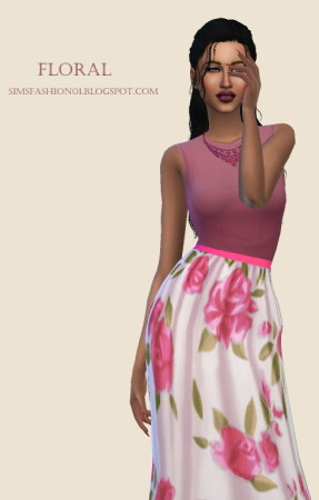 Floral Dress at Sims Fashion01