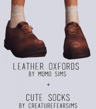 Leather Oxfords + Cute socks at Elliesimple » Sims 4 Updates