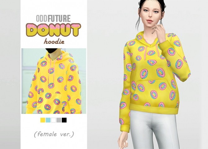 Sims 4 Odd Future Donut Hoodie (Female Ver.) at Waekey