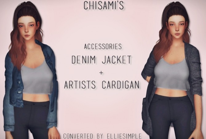 Sims 4 Denim Jacket + Artists Cardigan at Elliesimple