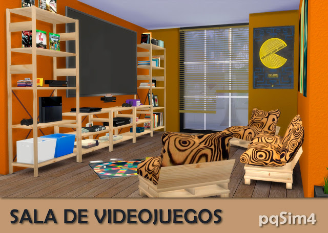 Sims 4 Video games room by Mary Jiménez at pqSims4