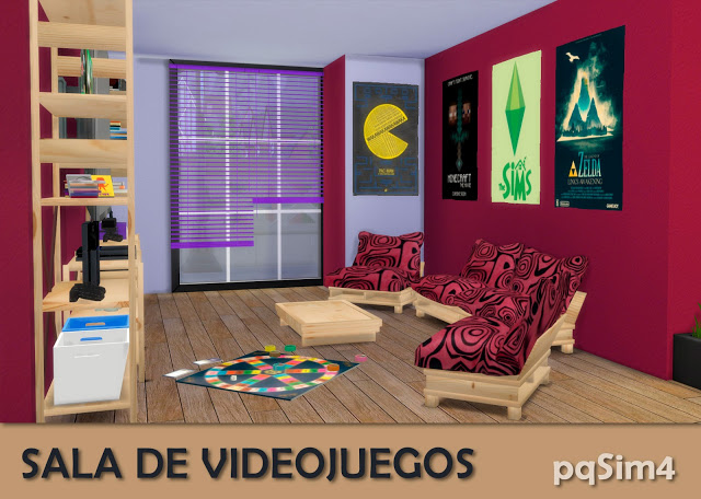 Sims 4 Video games room by Mary Jiménez at pqSims4