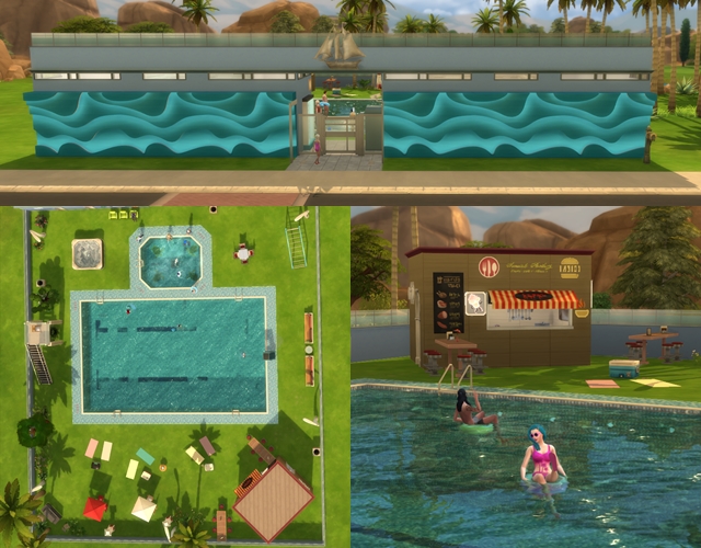 Sims 4 Wave outdoor swimming pool by Meryane at Beauty Sims