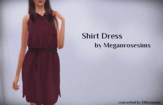 Sims 4 Shirt Dress (Meganrosesims) at Elliesimple