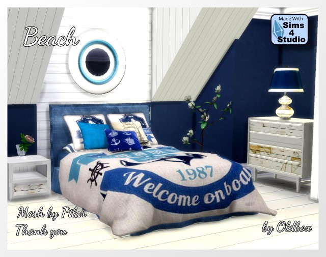 Sims 4 Beach bedroom by Oldbox at All 4 Sims