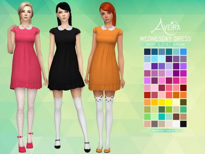 Sims 4 Wednesday Dress at Aveira Sims 4