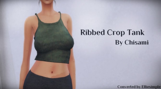Sims 4 Ribbed Crop Tank (Chisami) at Elliesimple