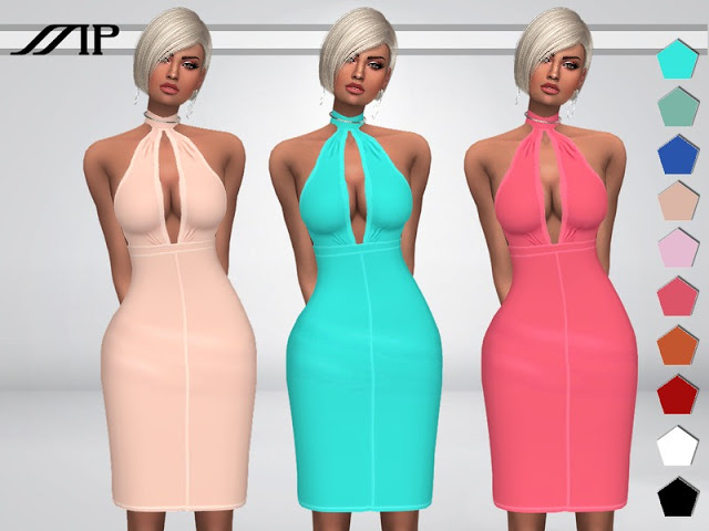 Sims 4 MP Hallys Dress by MartyP at BTB Sims