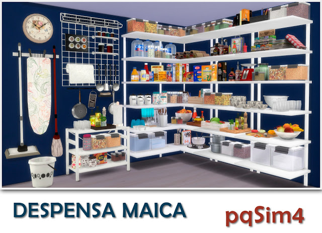 Sims 4 Maica pantry by Mary Jiménez at pqSims4