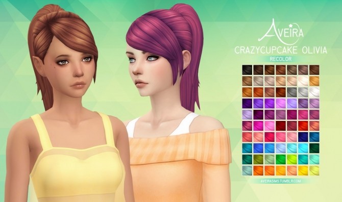 Sims 4 Crazycupcake Olivia Hair Recolor at Aveira Sims 4