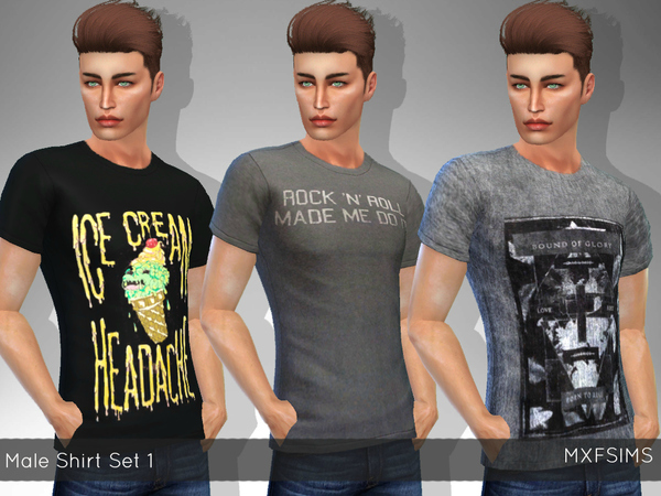 Sims 4 Male Shirt Set 1 by mxfsims at TSR