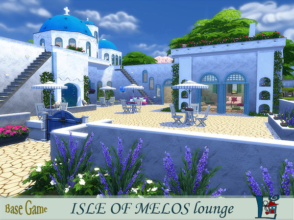 Sims 4 Isle of Melos lounge by evi at TSR