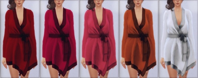 Sims 4 Satin Robe (Loubelle) at Elliesimple