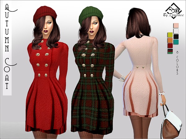 Sims 4 Autumn Coat by Devirose at TSR