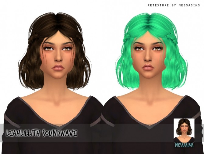 Sims 4 LeahLillith Soundwave Hair Retexture at Nessa Sims