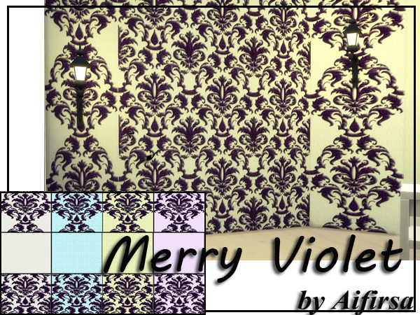 Sims 4 Merry Violet walls by Aifirsa at Lady Venera