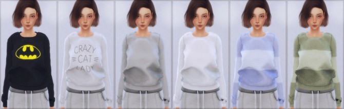 Sims 4 Crew Neck Sweater (Loubelle) at Elliesimple