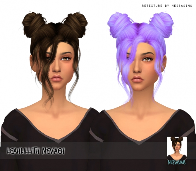 LeahLillith Nevaeh Hair Retexture at Nessa Sims » Sims 4 Updates