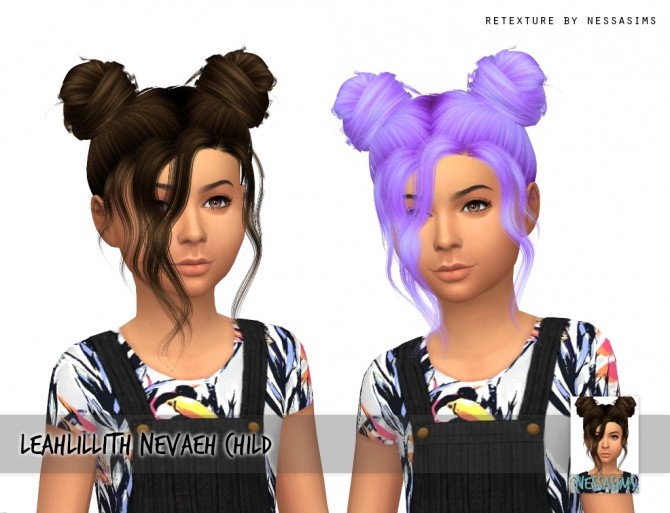 Sims 4 LeahLillith Nevaeh Hair Retexture at Nessa Sims