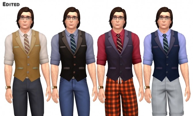 Sims 4 Dine Out Vest Layer Edit (Tucked In) by VentusMatt at Mod The Sims