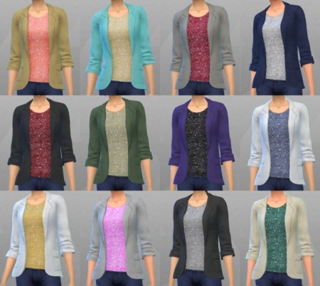 Blazer with Glitter Shirt by justJones at Mod The Sims