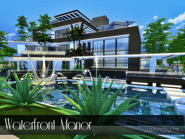 Sims 4 Waterfront Manor by johnDu at TSR