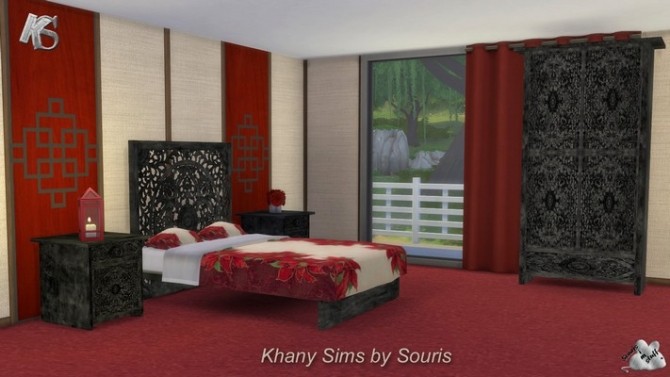 Sims 4 Bedroom MANDARIN by Souris at Khany Sims