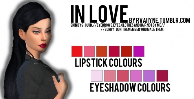 Sims 4 Lips and eyeshadows at Rvaiiyne