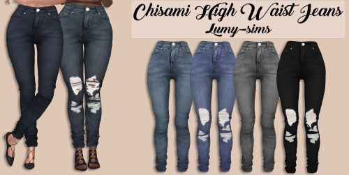 Sims 4 Chisami High Waist Jeans at Lumy Sims