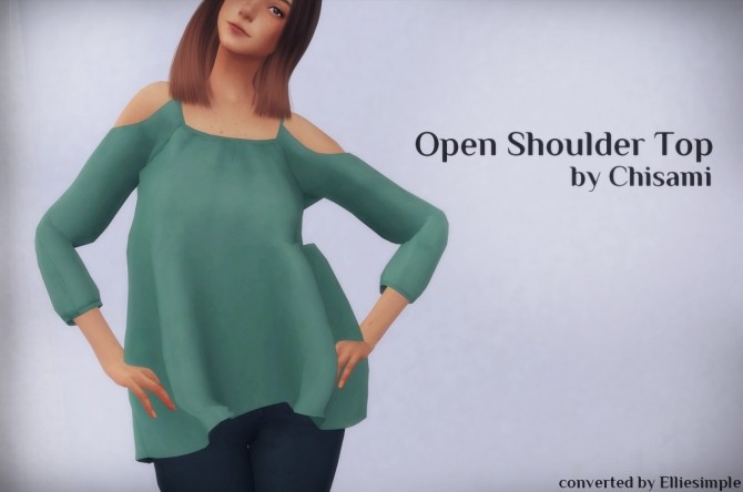 Sims 4 Open Shoulder Top at Elliesimple