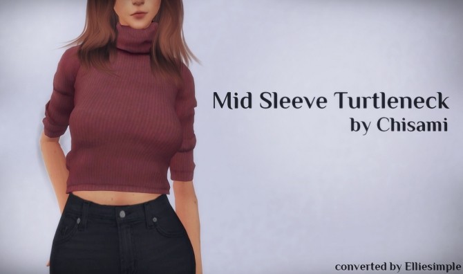 Sims 4 Mid Sleeve Turtleneck at Elliesimple