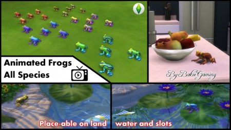 Animated Frogs (All 25 Species) by Bakie at Mod The Sims
