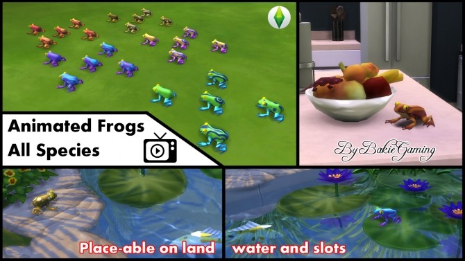 Sims 4 Animated Frogs (All 25 Species) by Bakie at Mod The Sims