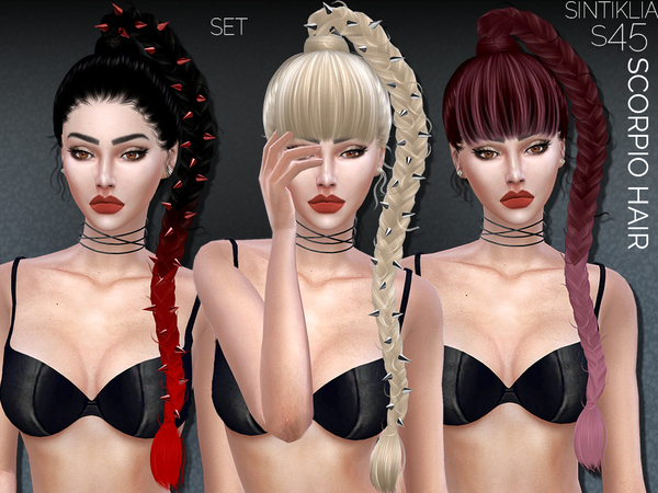Sims 4 Hairset Scorpio by Sintiklia at TSR