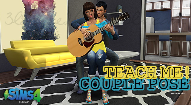 Sims 4 Poses for guitar lesson at 3lodiie