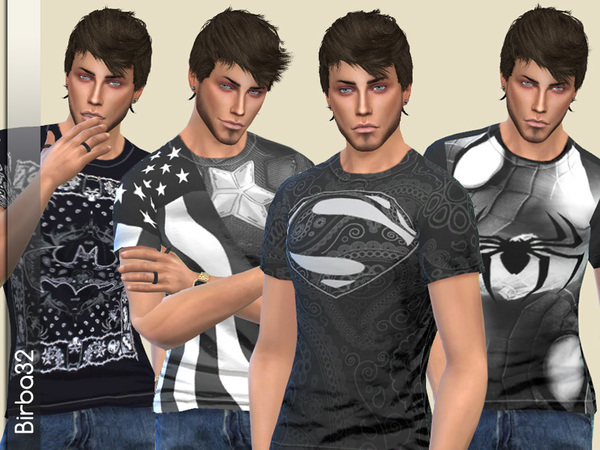 Sims 4 Super Hero Design T shirts by Birba32 at TSR