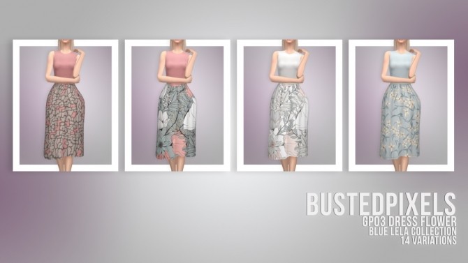 Sims 4 GP03 Dress Flower at Busted Pixels