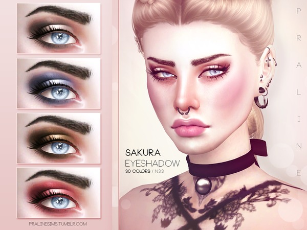Sims 4 Sakura Eyeshadow N33 by Pralinesims at TSR