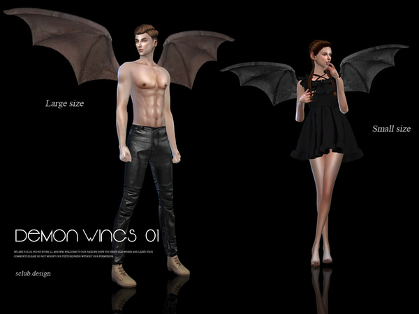 Sims 4 Devil wings 01 by S Club LL at TSR