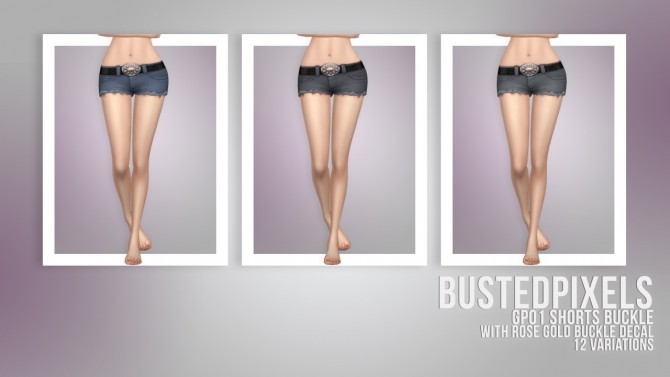 Sims 4 GP01 Shorts Buckle (Rose Gold Decal) at Busted Pixels