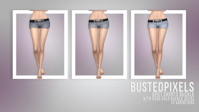 Sims 4 GP01 Shorts Buckle (Rose Gold Decal) at Busted Pixels