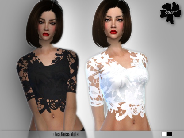 Sims 4 IMF Lace Blouse/Shirt by IzzieMcFire at TSR