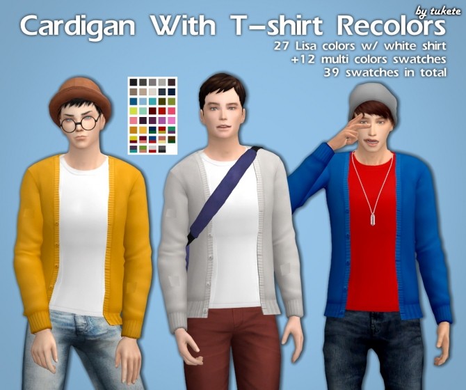 Sims 4 Cardigan With T shirt Recolors at Tukete