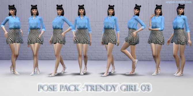 Sims 4 Trendy girl 03 Pose Pack at Angissi