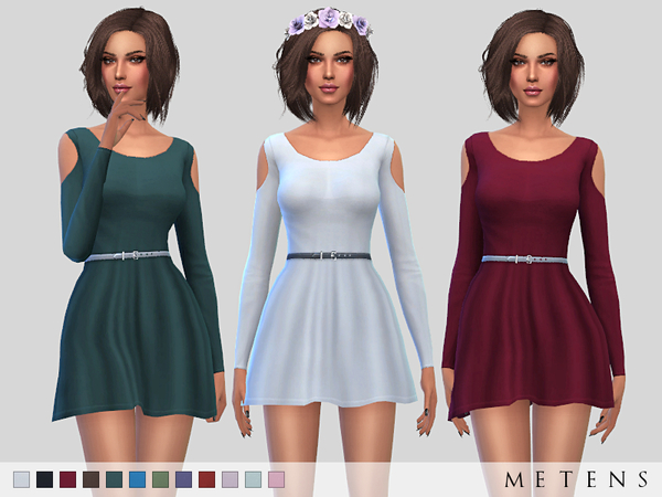 Sims 4 Wisteria Dress by Metens at TSR