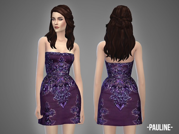 Sims 4 Pauline dress by April at TSR