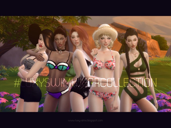 Sims 4 Striped Bikini by LuxySims3 at TSR