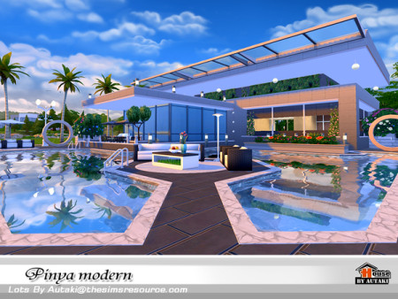 Pinya Modern house by autaki at TSR » Sims 4 Updates