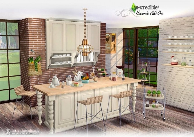 Sims 4 Hacienda Kitchen Add Ons at SIMcredible! Designs 4
