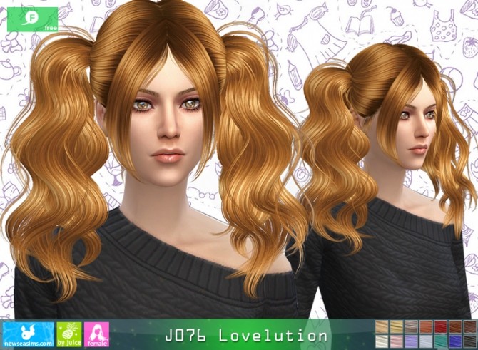 Sims 4 J076 Lovelution hair (Free) at Newsea Sims 4